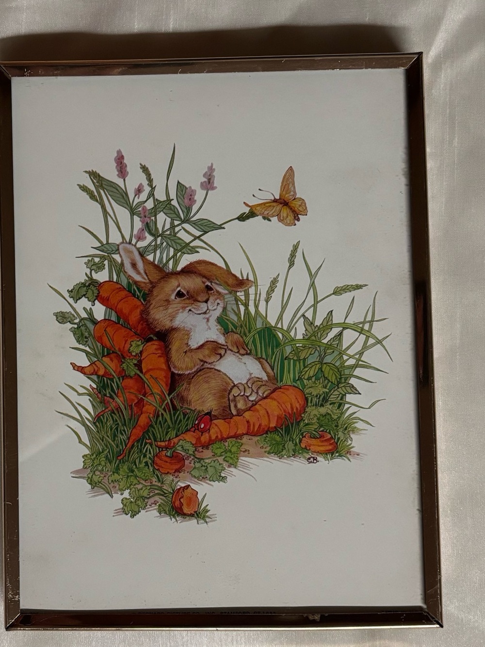 Vintage 80’s Bernard Picture Company Framed Art By  Linda K. Powell CottageCore